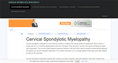 Desktop Screenshot of cervicalspondyloticmyelopathy.com