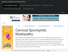 Tablet Screenshot of cervicalspondyloticmyelopathy.com